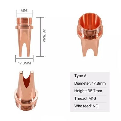 หัวเชื่อมเลเซอร์ ISO M16 เส้นผ่านศูนย์กลาง 17.8mm สูง 38.7mm