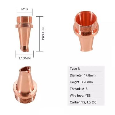 หัวเชื่อมเลเซอร์ H35.6mm M16 สำหรับหัวเชื่อมเลเซอร์ไฟเบอร์