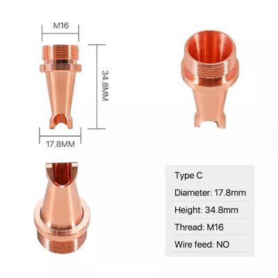 17.8mm M16 Laser Welding Nozzle ชิ้นส่วนเครื่องเชื่อมเลเซอร์